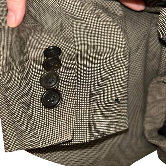 Ralph Lauren Purple Label Collection black white tweed wool garbadine blazer jkt - Picture 3 of 5